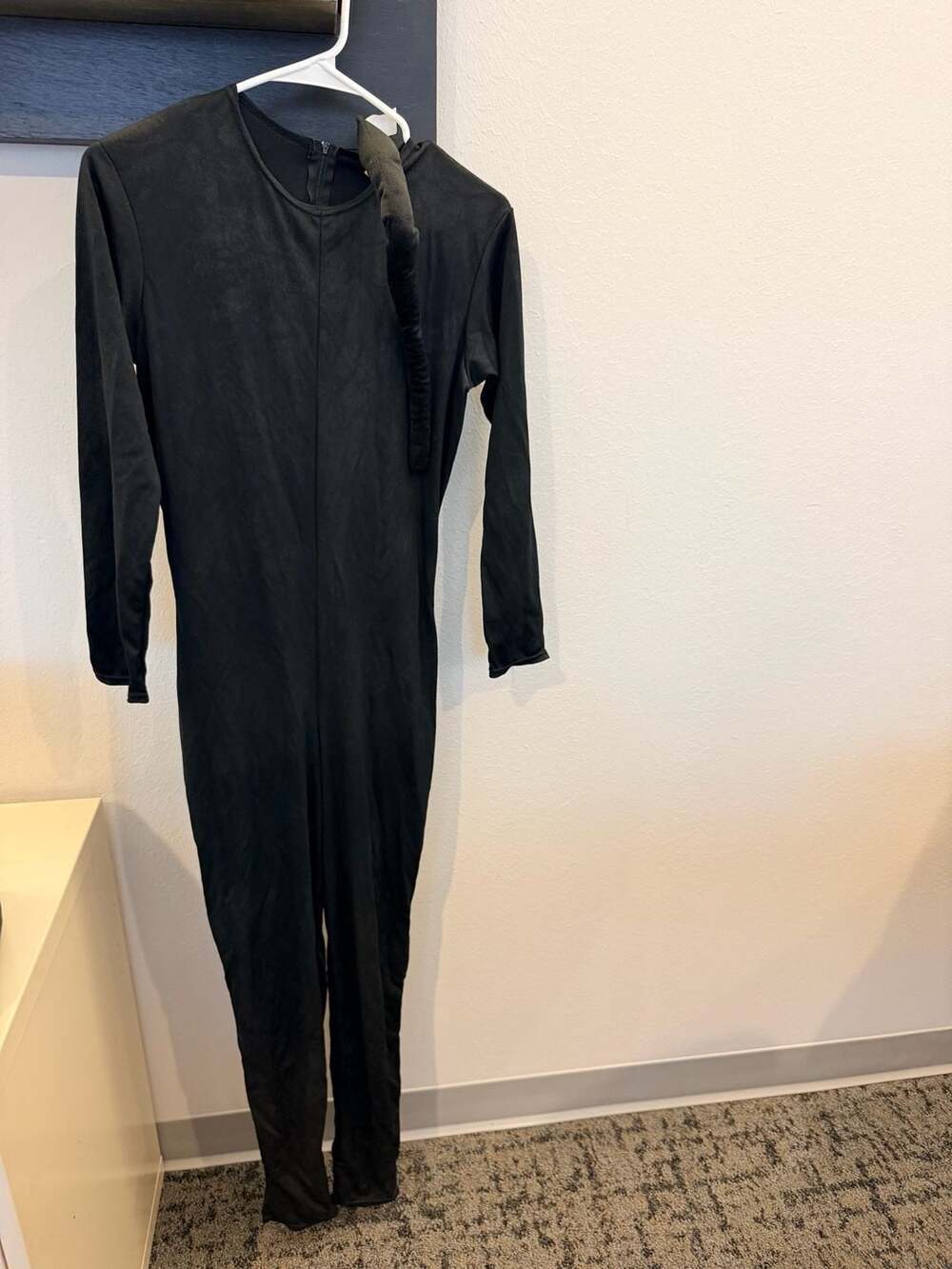 Catwoman Costume Jumpsuit Black Mask Tail Whip